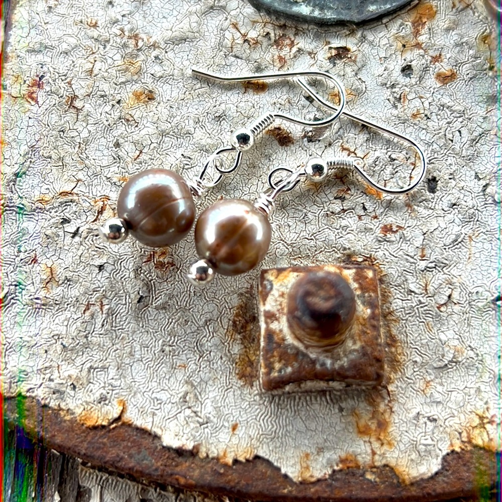 Real potato pearl earrings by Susan A Ray, jewelry designer and author